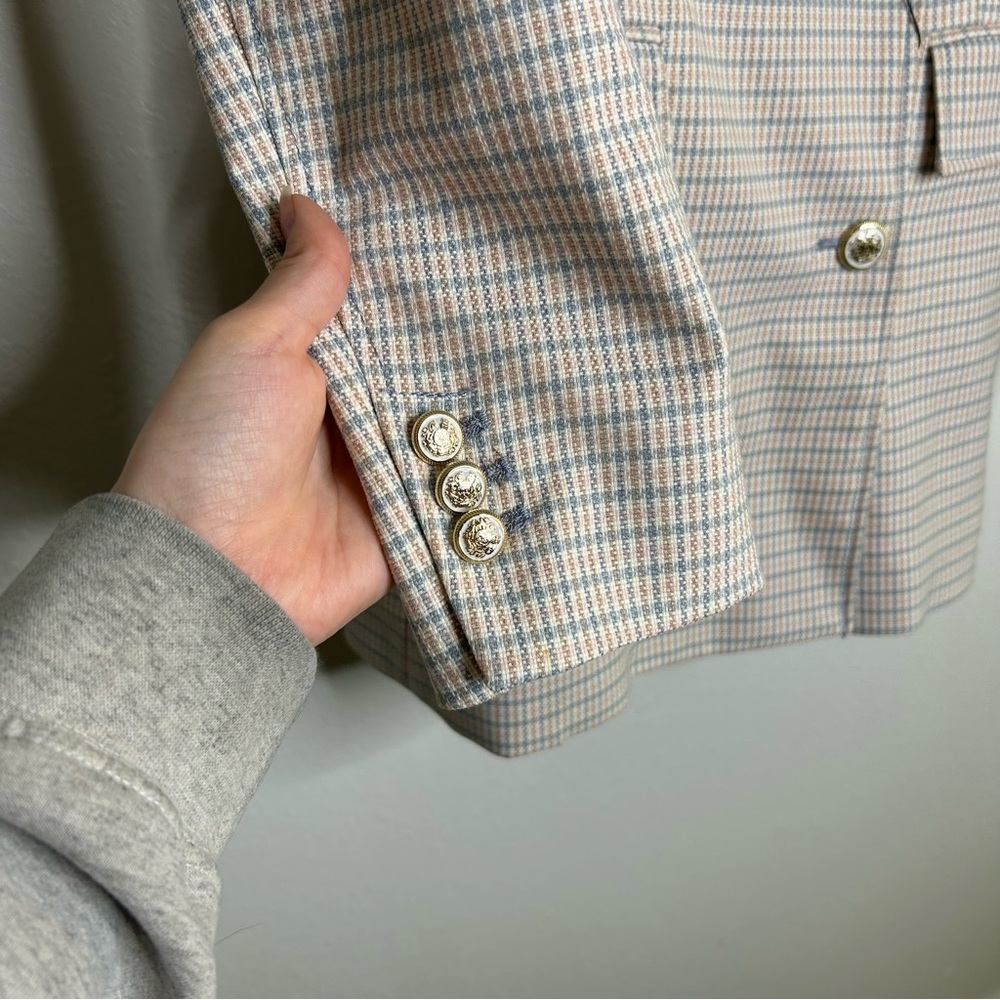NWT Zara Plaid Structured Double Breasted Oversized Blazer XS - Picture 10 of 14